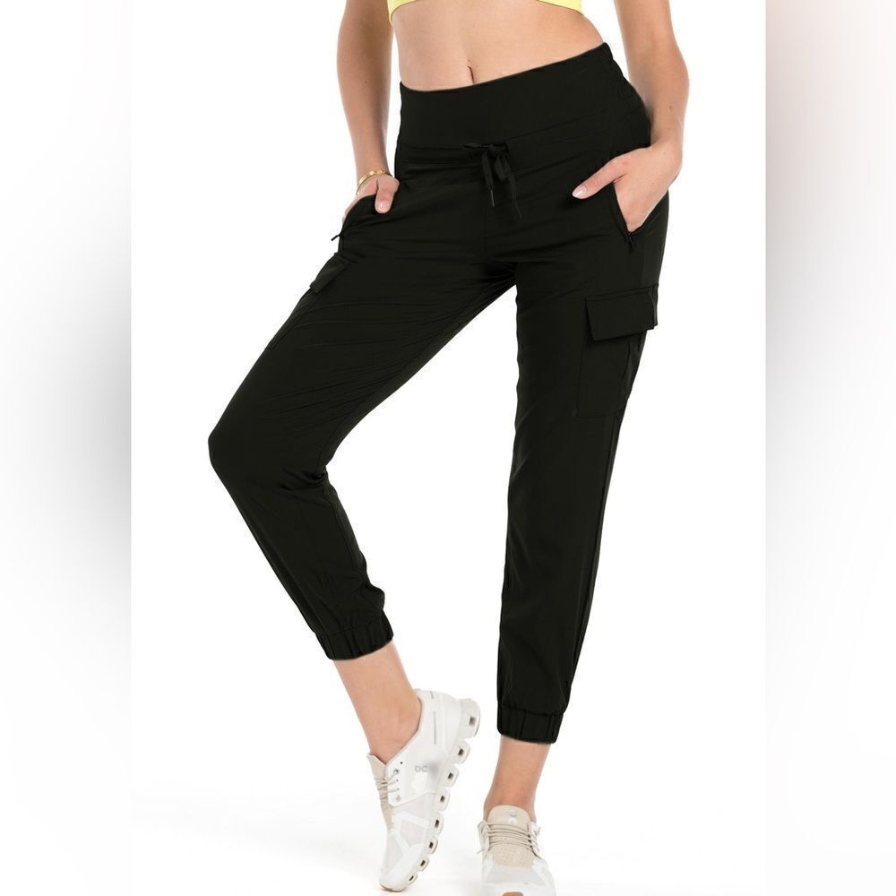 Kyodan Women’s Cargo Woven Joggers Trouser Pant with Pockets 28"